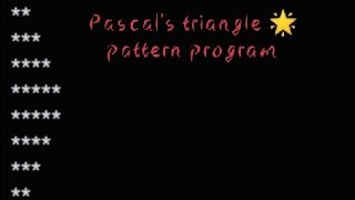 Pascal's right triangle star pattern program (Java)