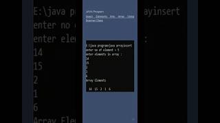 One dimensional array in java | Insert Element In Array Using Scanner Class #shorts #java #array
