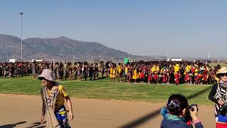 Dancing maidens at Umhlanga (Reed Festival) in Eswatini (2019)