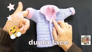 Como fazer um casaco dupla face feito em máquina de tricô