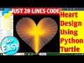 Orange Heart Shape Pattern Using Python Turtle | Easy Python Graphics Drawing Art For Beginners