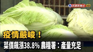 疫情嚴峻! 菜價飆漲38.8% 農糧署:產量充足－民視新聞