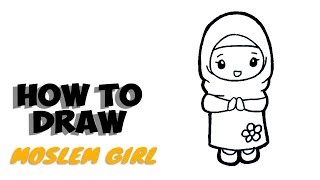 How to Draw Cute Muslim Girl | Cute Drawings