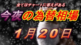 【FX】今夜のドル、円、ユーロ、ポンド、豪ドルの為替相場の予想をチャートから解説。1月20日