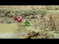 mini truck and bruder tractor heavy loaded mud jump in pit cs kids toy