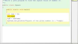 Java program to calculate square