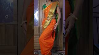 nauvari saree from sahavari saree | Marathi nauvari drape #nauvari #marathilook #ytshorts