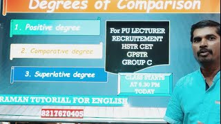 GPSTR/HSTR/PU Lecturer recruitment : General English Grammar  Live Class Info