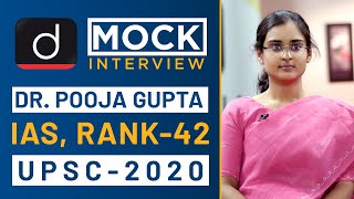 Dr.Pooja Gupta, Rank - 42, IAS - UPSC 2020 - Mock Interview I Drishti IAS English