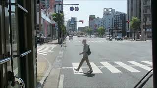 大分バス12773　県庁正門前⇒元町⇒大分工業高校　前面展望動画