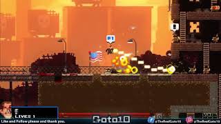 Fast paced, side-scrolling, 80’s action hero action in Broforce on PC