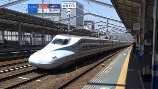 【4K】JR山陽新幹線　みずほN700系新幹線(8両編成)　福山駅通過