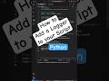 How to Add a Logger in Python?