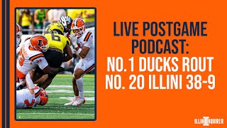 LIVE POSTGAME POD: No. 1 Oregon routs No. 20 Illini 38-9