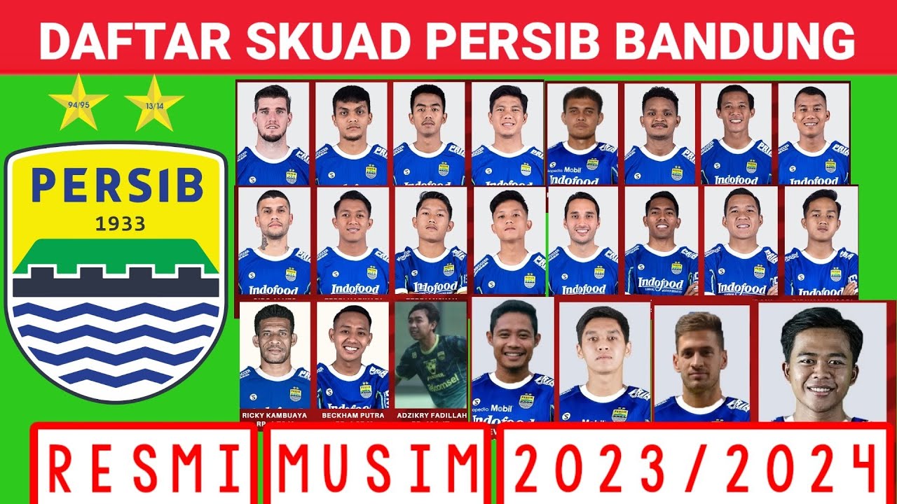 RESMI DAFTAR PEMAIN PERSIB BANDUNG 2023/2024 - PEMAIN PERSIB BNDUNG ...