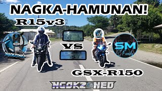 NAGKA-HAMUNAN! R15v3 vs GSX-R150 | DRAG RACE | TOPSPEED | SUZUKI vs YAMAHA