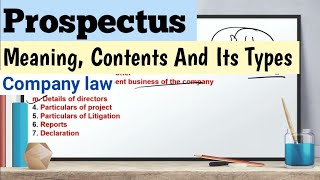 Prospectus company law bcom 2nd year | Meaning and Its Types | Company Law | Bcom 2nd Year