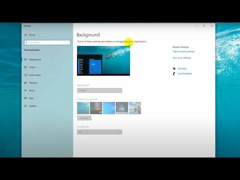 Background Wallpaper, Some of these settings are hidden or managed by your organization (Windows 10)