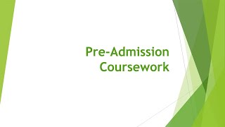 EMU Occupational Therapy Program: Pre-admission Courses