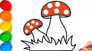 Bolalar uchun qo'ziqorin rasmini chizish/Drawing Mushroom for children/Рисование Гриб для детей