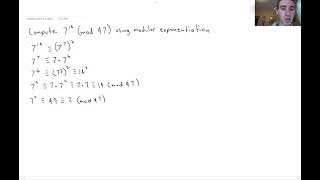 Modular exponentiation walkthrough