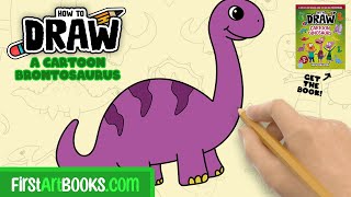 How To Draw A Brontosaurus Dinosaur 🦕 Step-by-Step Drawing Tutorial | FirstArtBooks.com