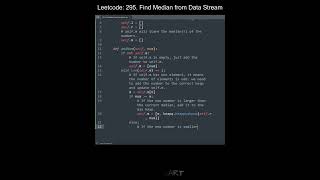 Leetcode 295. Find Median from Data Stream in Python | Python Leetcode | Python Coding Tutorial