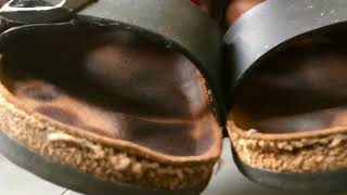 Birkenstock Sandals ASMR 🐾 My 3 years old Birkenstocks Cute Feet 🧚‍♀️ Shoesession