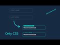 CSS Input Field Text Animation | CSS Only Floating Label | Input animation CSS