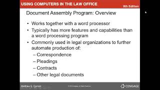 Chapter 2 Word Processing and Document Assembly, Part 2
