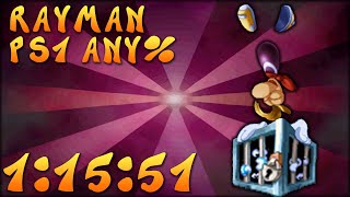 Rayman 1 PS1 100% speedrun 1:15:51