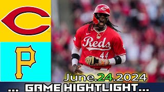 Reds Vs. Pirates  (06/24/24) Game Highlights | MLB Season 2024