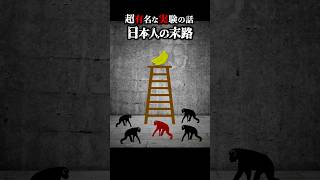 【日本人の末路】衝撃のラスト！有名なモンキーラダー実験の話