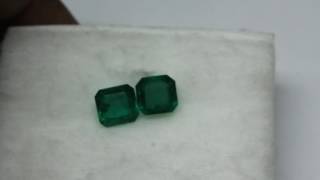 5.33 Ct / 2 pcs Fine Natural Emerald Square Octagon Zambia UnTreated Loose GemStone