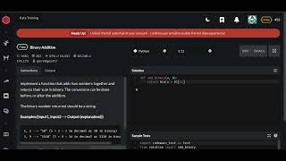 Codewars | Binary Addition | Python 7 kyu