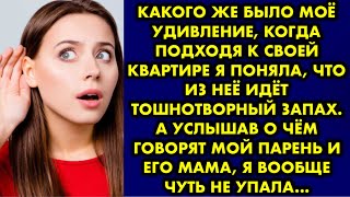 Какого же было моё удивление, когда подходя к своей квартире я поняла, что из неё идёт тошнотворный