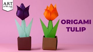 Easy Origami Tulip Tutorial | Origami Tulip | Origami Flower | Origami | @VENTUNOART