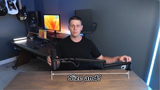 @adamtalkstech Showcases the Size \u0026 How to Manage Cable of the FIFINE Low Profile Mic Boom Arm BM88.