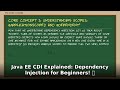 Java EE CDI Explained: Dependency Injection for Beginners! 🚀 Java Tutorial 2024