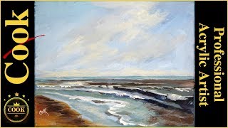 Learn to Paint  a Calm Seascape Acrylic Tutorial for Beginner to Advanced Artists with Ginger Cook