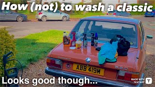 Washing my BMW E12 for a photoshoot #detailing #bmw #classiccars