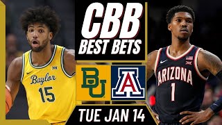 Free CBB Picks Today | BAYLOR vs ARIZONA (1/14/25) NCAA Basketball Picks and Predictions