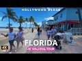 [4K] HOLLYWOOD BEACH Walking Tour ❤️ 