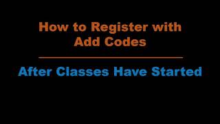 How to Add a Class at Citrus College with an Add Code