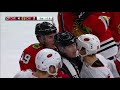 patrick kane and jonathan toews go after sebastian aho for hit from behind at conclusion of game