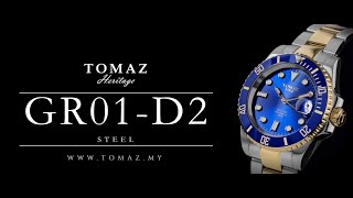 Tomaz Men's Watch GR01-D2(S) - (Silver/Gold/Blue)