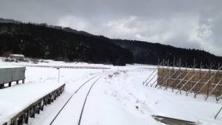 由利高原鉄道 鳥海山ろく線 冬 上り 吉沢ー羽後本荘 前面展望