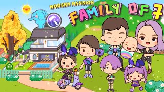 Miga World NEW UPDATE MODERN MANSION DECORATIONS FAMILY OF 7🏡👨‍👧‍👧NEW FURNITURE| Miga town |tocaboca