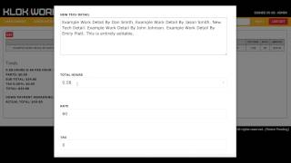 Klokwork Web Application: Create Invoice