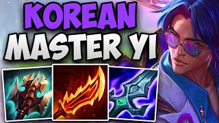 KOREAN CHALLENGER MASTER YI ONE-TRICK FULL GAMEPLAY! | CHALLENGER YI JUNGLE GAMEPLAY | Patch 15.2